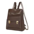 Eleganter brauner Damen Leder Rucksack mit goldener Hardware fur Freizeit und Reise. - Kaffeebraun