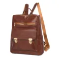 Damen Vintage braune Leder Rucksack Freizeit große Reise Schultasche für Alltag - Braun