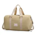 Beigefarbene große Sport Reisetasche für Fitness mit Nass Trocken Trennung und Schuhfach. - Khaki