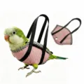 Tuta di volo per pappagallo con imbracatura portatile per cocorita animale domestico - Piccolo (Stile Peony Tiger Skin) / Rosa