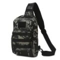 Taktische Sling Tasche für Herren Outdoor Tarnung Crossbody Brusttasche Rucksack stabil - Grün Camouflage