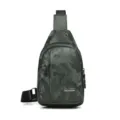 Wasserdichte Tarnung Umhängetasche für Herren Freizeittasche Sport Brusttasche Rucksack - Grün