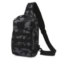 Taktische Sling Tasche für Herren Schwarz Grau Camo Umhängetasche Outdoor Rucksack - Schwarzes Camouflage
