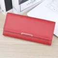 Fashion Red Women Long Wallet Soft Leather Trifold Purse Card Holder Clutch Bag New - Red