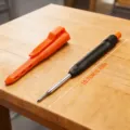 Holzbearbeitungs-Druckbleistift mit Schutztui, Tiefloch-Markierungsstift, 2.8mm Bleimine. - Orange