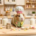 Schattig hamster koksdienst hoed en slab set klein huisdier kostuum grappige verkleed outfit - Hoed en Lätzjes Set / Groen