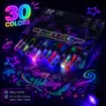 30 colors glow in the dark acrylic marker pens for kids DIY graffiti and painting. - Assorted Colors Set
