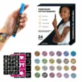 24 Farben temporäre Tattoos Stifte Set mit Schablonen für Haut Malerei Körperkunst. - 24-Farben-Set