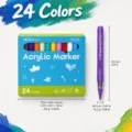 24 Farben Acrylmarker Set mit Pinselspitze, schnelltrocknend und wasserbasierte Malstifte. - 24 Farben (Farbbox-Verpackung)