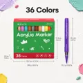 36 Farben Acryl Marker Set mit Pinselspitze, schnelltrocknend und grosse Tinte fuer Kunst. - 36 Farben (Farbbox-Verpackung)