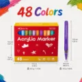 48 Farben Acryl Marker Set Pinselspitze Kunst Stifte Schnelltrocknend für Malzubehör - 48 Farben (Farbbox-Verpackung)