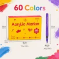 60er Acrylmarker Set mit Pinselspitze, schnelltrocknende wasserbasierte Stifte zum Zeichnen. - 60 Farben (Farbbox-Verpackung)