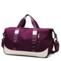 Bolso de gimnasio colorblock morado elegante con separacion humedo seco para mujer viaje deporte - Fucsia