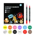 Dubbelzijdige acryl marker set 12 kleuren waterdichte DIY keramiek graffiti pens - Twaalf kleuren