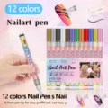 12 Colors Nail Art Pen Set Acrylic Graffiti Painting Liners Quick Dry DIY Manicure Tools - Set of 12