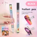 0.7mm nail art graffiti pen set, waterproof acrylic painting pen for DIY nail design. - Black