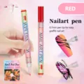 Nail art graffiti pen 0.7mm acrylic drawing pen quick dry manicure tool for nail design. - Red
