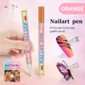 Nail art graffiti pen 0.7mm fine tip acrylic painting pen for easy DIY nail design and drawing. - Orange
