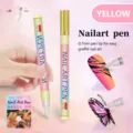 Yellow nail art pen, 0.7mm fine tip acrylic paint pen for DIY nail design and graffiti art. - Yellow