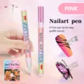 Pink nail art pen 0.7mm fine tip acrylic marker set for easy DIY graffiti nail design art drawing - Pink