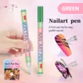 Professional nail art pen 0.7mm fine tip DIY graffiti painting tool for stunning manicure designs - Green