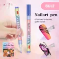 Nail art graffiti pen 0.7mm fine tip DIY acrylic painting marker for stunning nail designs. - Blue