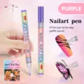 Purple nail art pen, 0.7mm tip acrylic graffiti paint pen for easy DIY nail design. - Purple