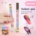 Brown nail art pen 0.7mm acrylic graffiti line drawing marker for DIY nail designs - Brown