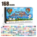Set de 168 rotuladores acrílicos de doble punta, secado rápido para dibujo artístico. - Juego de 168 Colores
