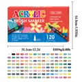 Set de 120 rotuladores de pincel acrílico con tinta al agua y carta de colores - 120 Colores