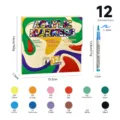 12-color acrylic marker set with soft brush tip, vibrant water-based colors for art painting. - 12-Color Set
