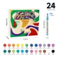 24-color acrylic marker set with 1-5mm brush tip for art painting, drawing, and DIY crafts. - 24 Colors Set