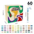 60 Farben Acryl Marker Set Flüssig Weiche Spitze Graffiti Stift Kunst Malerei Schüler - 60-Farben-Set