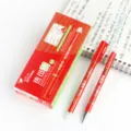 Erasable gel ink pens 0.7mm red friction pens with rubber eraser school stationery supply - 0.7mm / Red