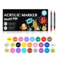 Acryl marker pen set dubbele punt waterdicht DIY kunst graffiti schilderij pennen - Kleur 26