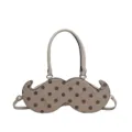 Chic mustache shaped shoulder bag for women, trendy polka dot niche commuter handbag. - Khaki