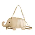 Gold Elephant Shape Crossbody Bag Cute Animal PU Leather Novelty Shoulder Handbag - Gold
