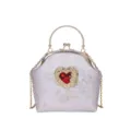 Barok vintage stijl avondhandtas voor vrouwen, elegante metalen ketting schelp schoudertas. - Roze