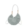 Woven shell crochet handbag fashion beach shoulder bag stylish crossbody purse for women - Green