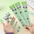 Bonita regla de plástico panda de dibujos animados 15cm papelería escolar regla ondulada infantil - Regla Ondulada de Panda / 15cm / Verde