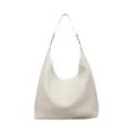 Woven leather shoulder bag for women, large capacity chic hobo bag for daily commute and travel. - Off White