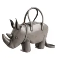Graue Nashorn Form Neuheit Handtasche Tier Umhängetasche PU Leder Tasche Alltag Mode - Grau