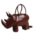 Kreative Nashorn Form Handtasche für Damen, einzigartige PU Leder Umhängetasche. - Braun