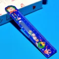 Niedliches Weihnachtslineal 15cm Acryl Wackellineal lustige Schreibwaren für Kinder Lernen - Blauer Weihnachtsmann