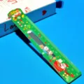 Weihnachten Thema Acryl Treibsand Lineal 15cm süße Flüssigkeit Lineal Schreibwaren - Grüne Socke