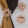 Anello sciarpa cristallo oro rosa spilla floreale clip hijab dettaglio - Colore 003
