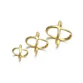 Gold metal cross ring buckle set for silk scarf and t-shirt hem knot fashion accessory. - 21mm / Gold