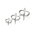 X-shaped metal silk scarf buckle waist cincher multi-size set for women fashion accessories - 17mm / Silver