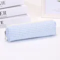 Blau-weisses Karo-Etui, niedliche Stiftetasche, tragbare Kosmetiktasche fuer Studenten. - Karo / S / Blau