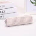 Braunes Karomuster Federmäschchen Kosmetiktasche Stifteetui Schüler Schreibwaren Etui - Karo / S / Kaffeebraun